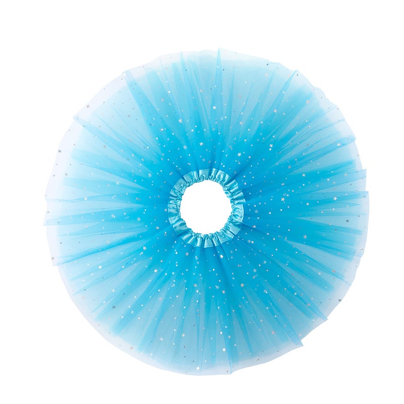 JastoreÂ® Girls Layered Stars Sequins Tutu Skirt Princess Ballet Dance Dress (Blue) - Image 2
